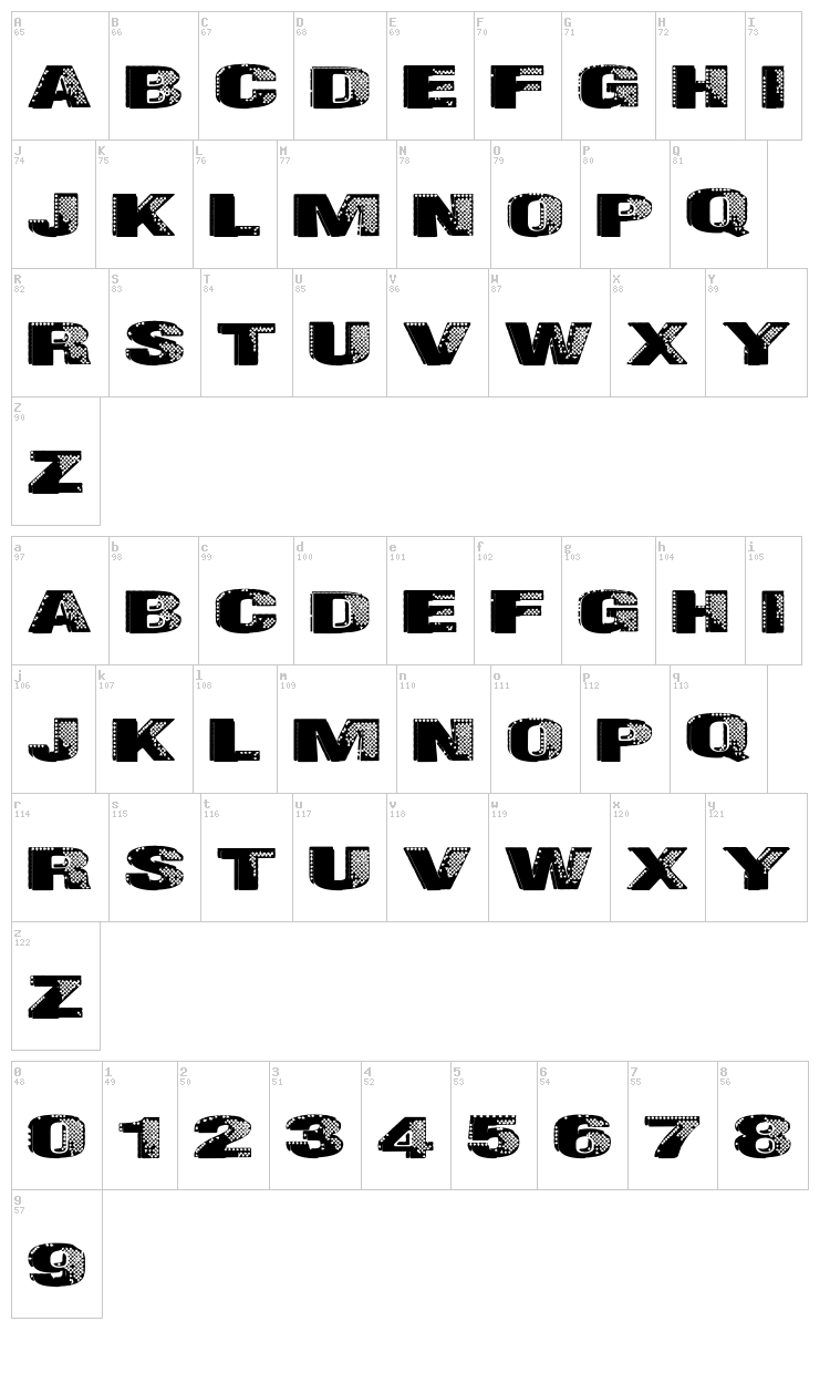 Badazzle font map
