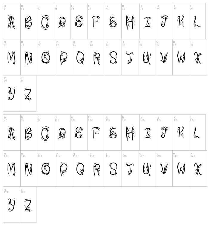 Bambu font map