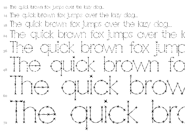Barbarello font waterfall