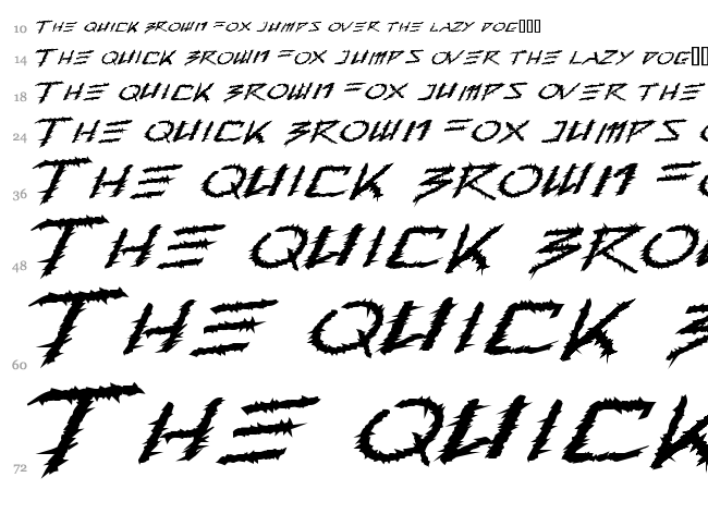 Barbed Type font waterfall