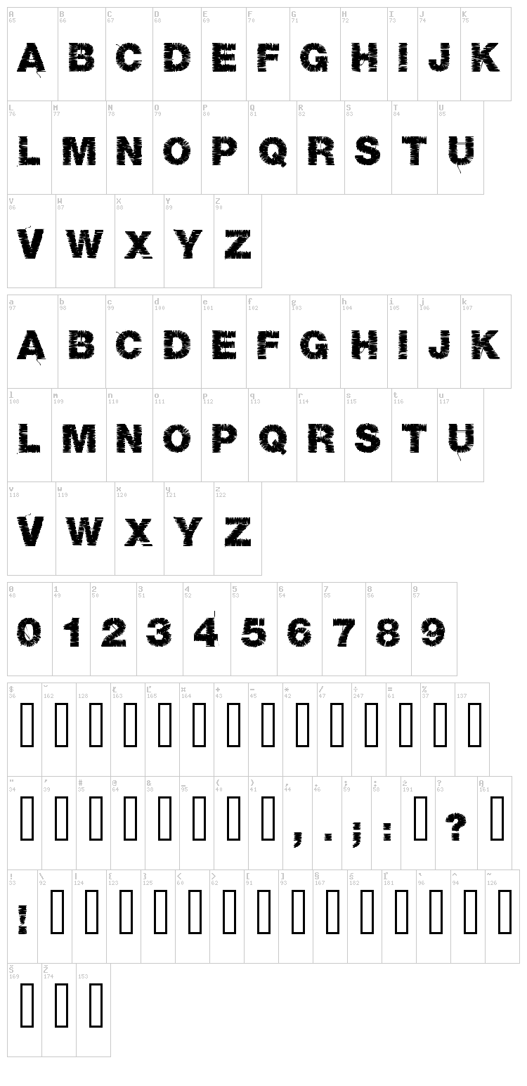 Base 05 font map