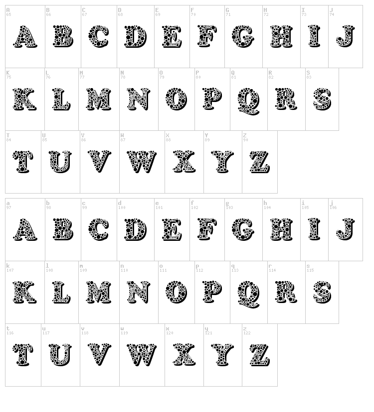 Bemydor font map