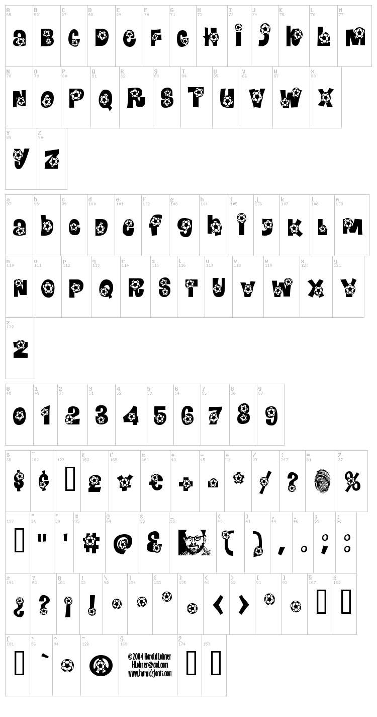 Bend It font map