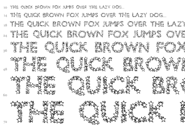 Bingo Star font waterfall