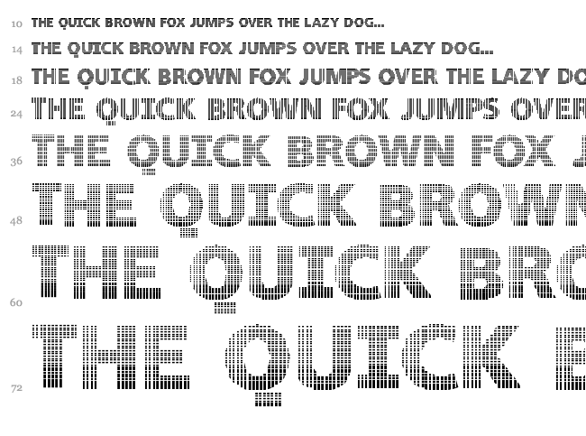 Black White Grids font waterfall