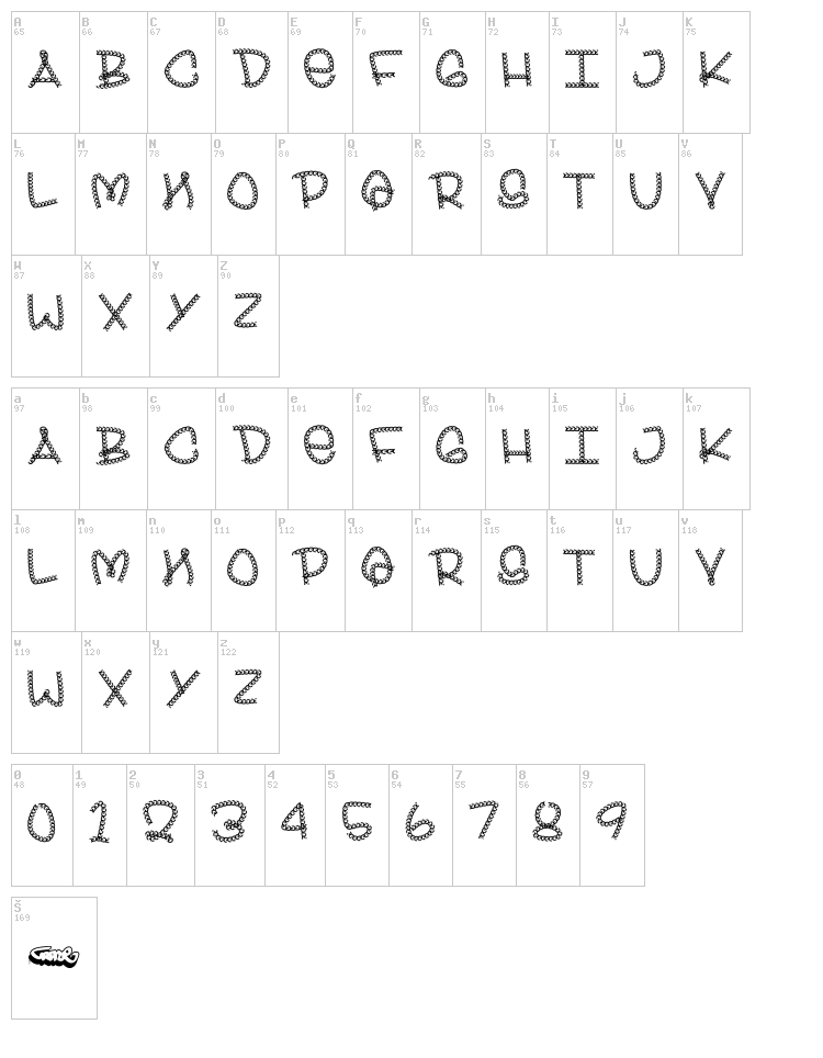 Bling font map