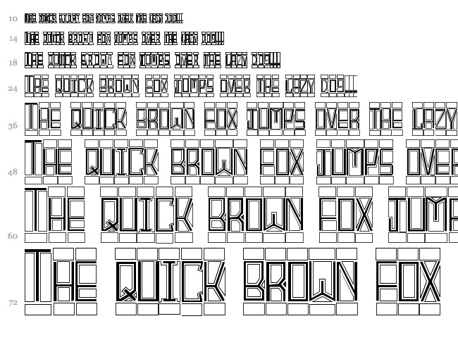Block Titling font waterfall