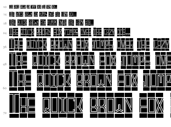Block Titling font waterfall