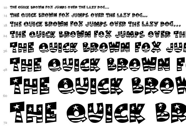 Bodie MF Flag font waterfall