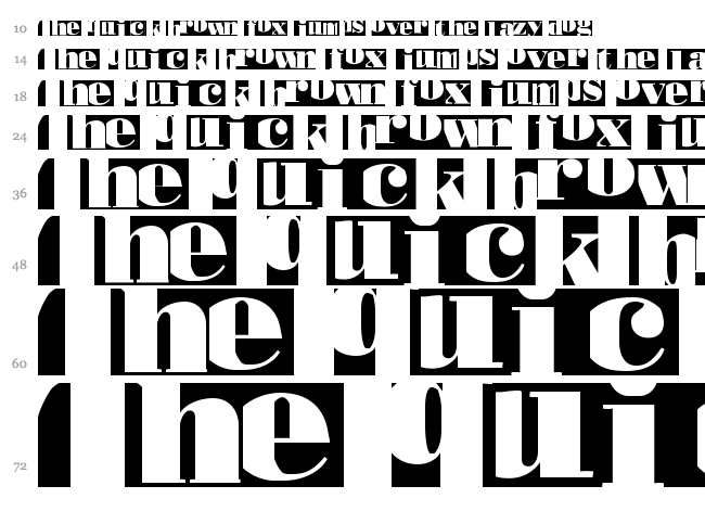 Bodoblack Squares font waterfall