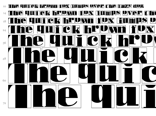 Bodoblack Squares font waterfall