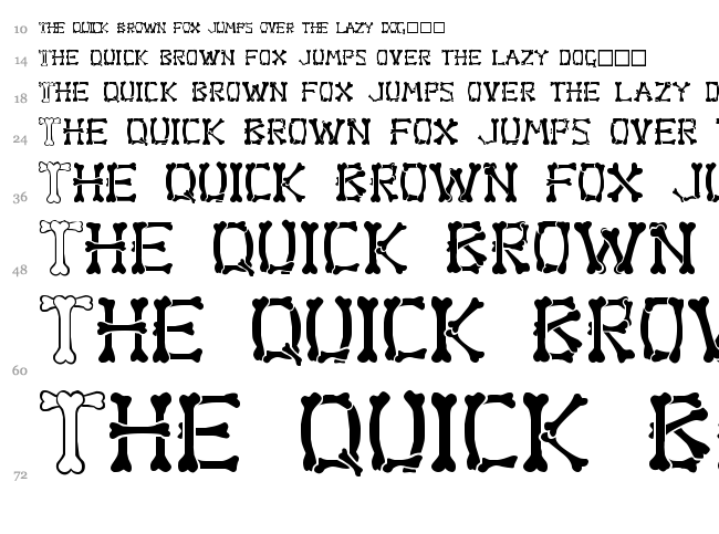 Bones font waterfall