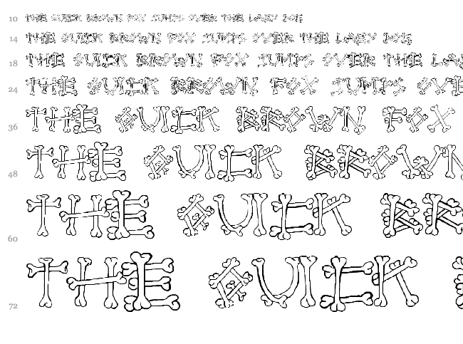 Bones 2 font waterfall