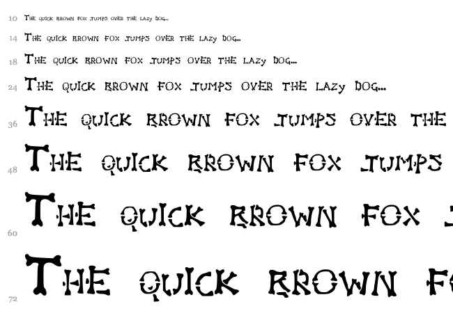 Bones font waterfall