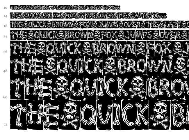 Bones font waterfall