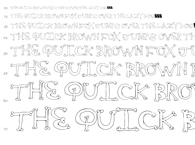 Bone Yard font waterfall