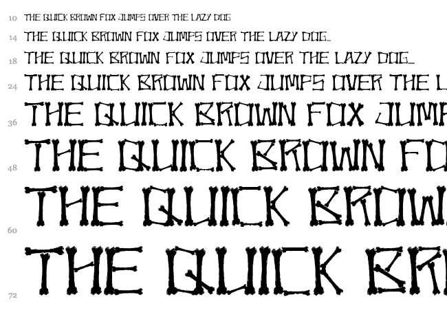 Bonez font waterfall
