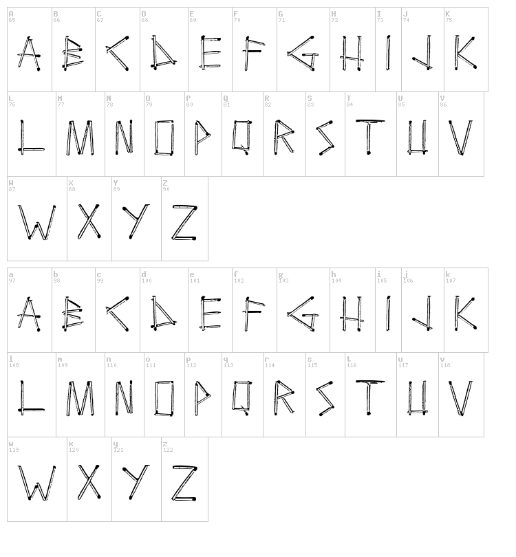 Boutefeu font map