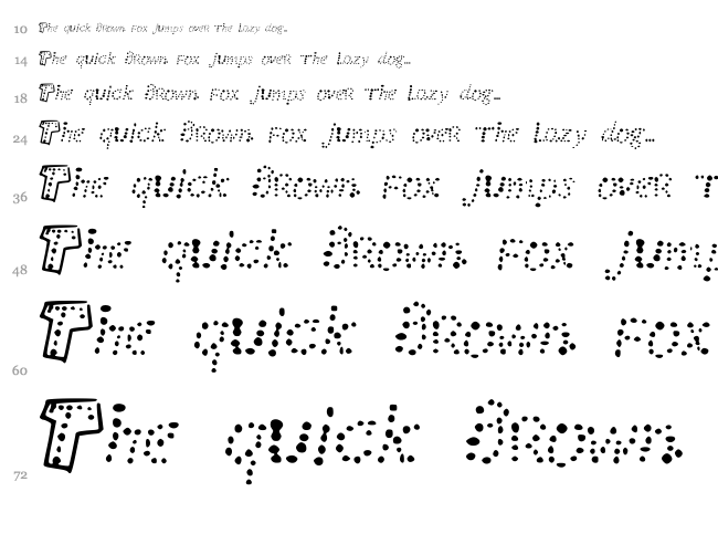 Bubbly font waterfall