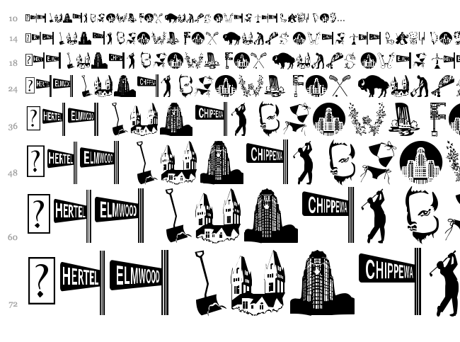 BuffalO font waterfall