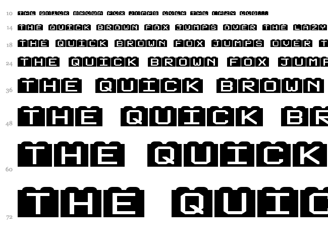 Building Blocks font waterfall