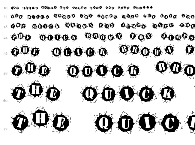 Bullet Holz font waterfall