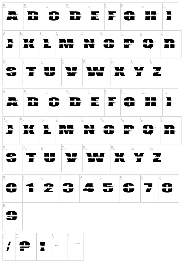 Bullet Campus font map