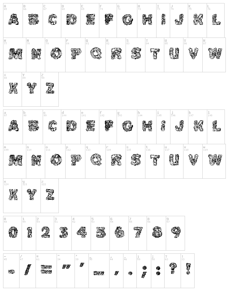 Cake Frosting font map