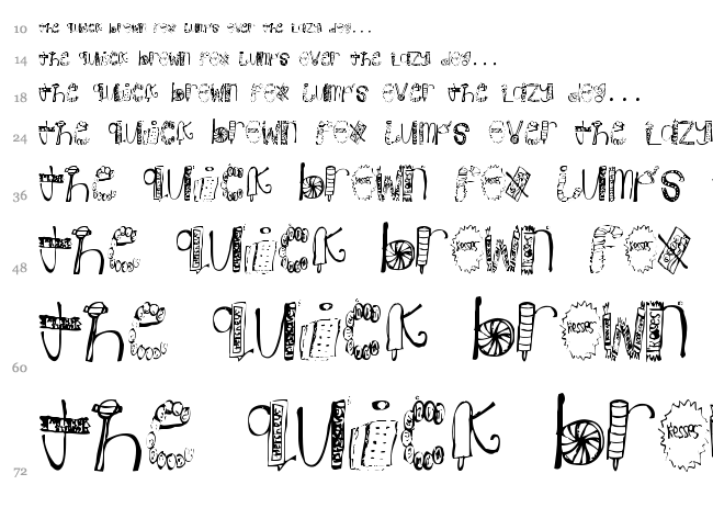 Candy font waterfall