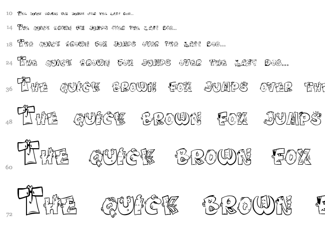 Caricature font waterfall