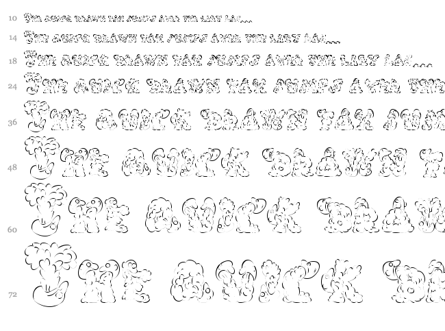 Caroles Chunk font waterfall
