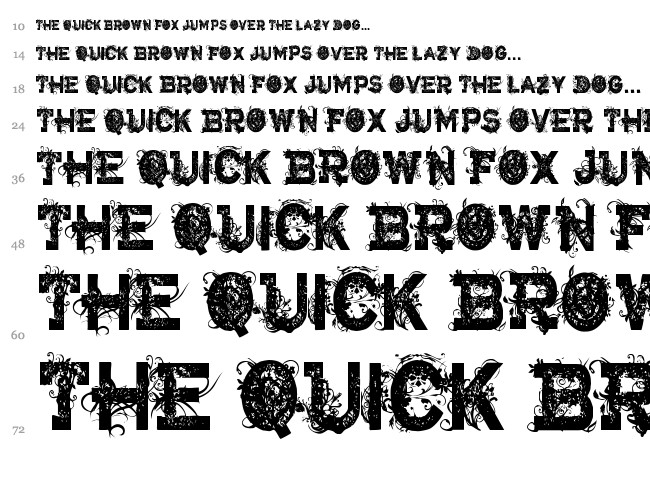 CF Armageddon font waterfall