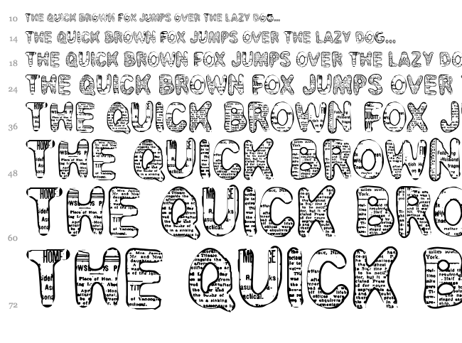 CF Bad News font waterfall