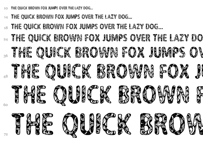 CF Never Trust A Hippy font waterfall