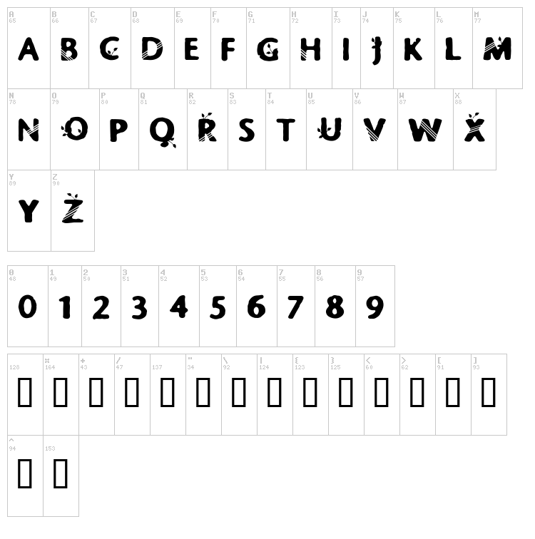 CF Springtime font map