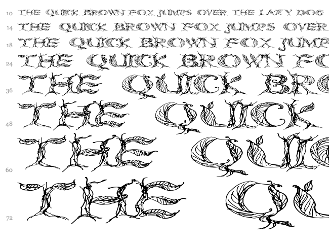 CF Tree Of Life font waterfall