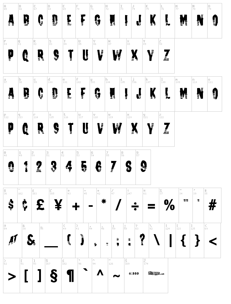 Channel Tuning font map