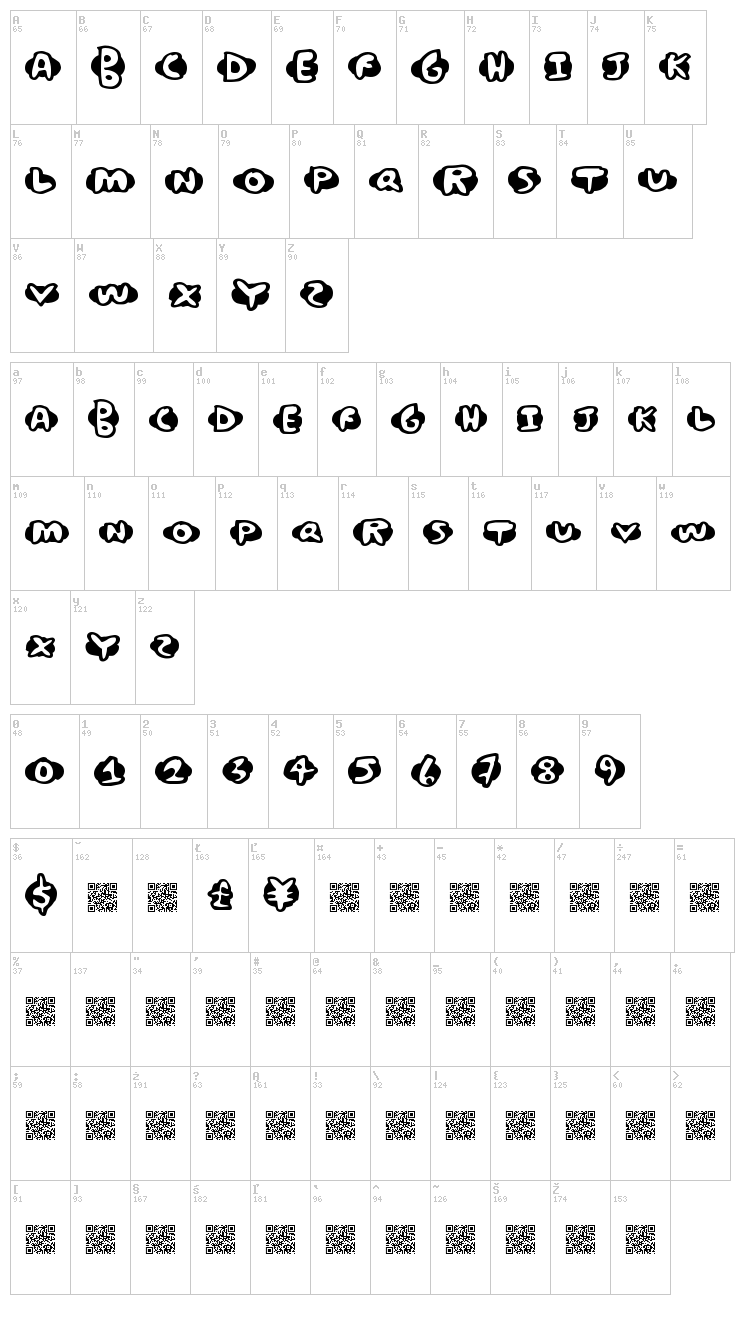 Chicken Waffles font map