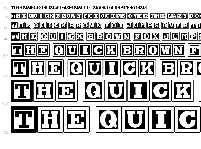 ChockABlockNF font waterfall