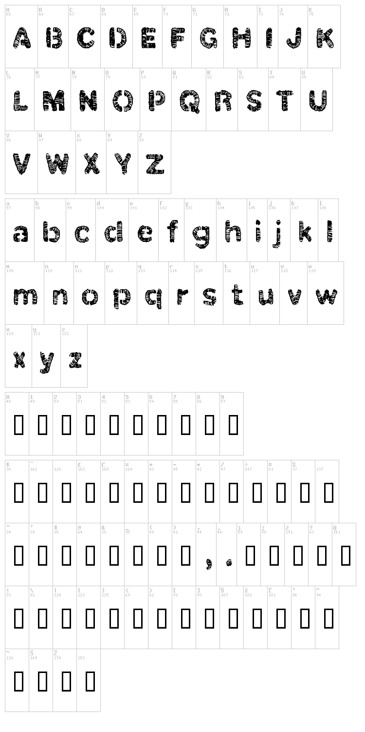 Christel Line Black font map