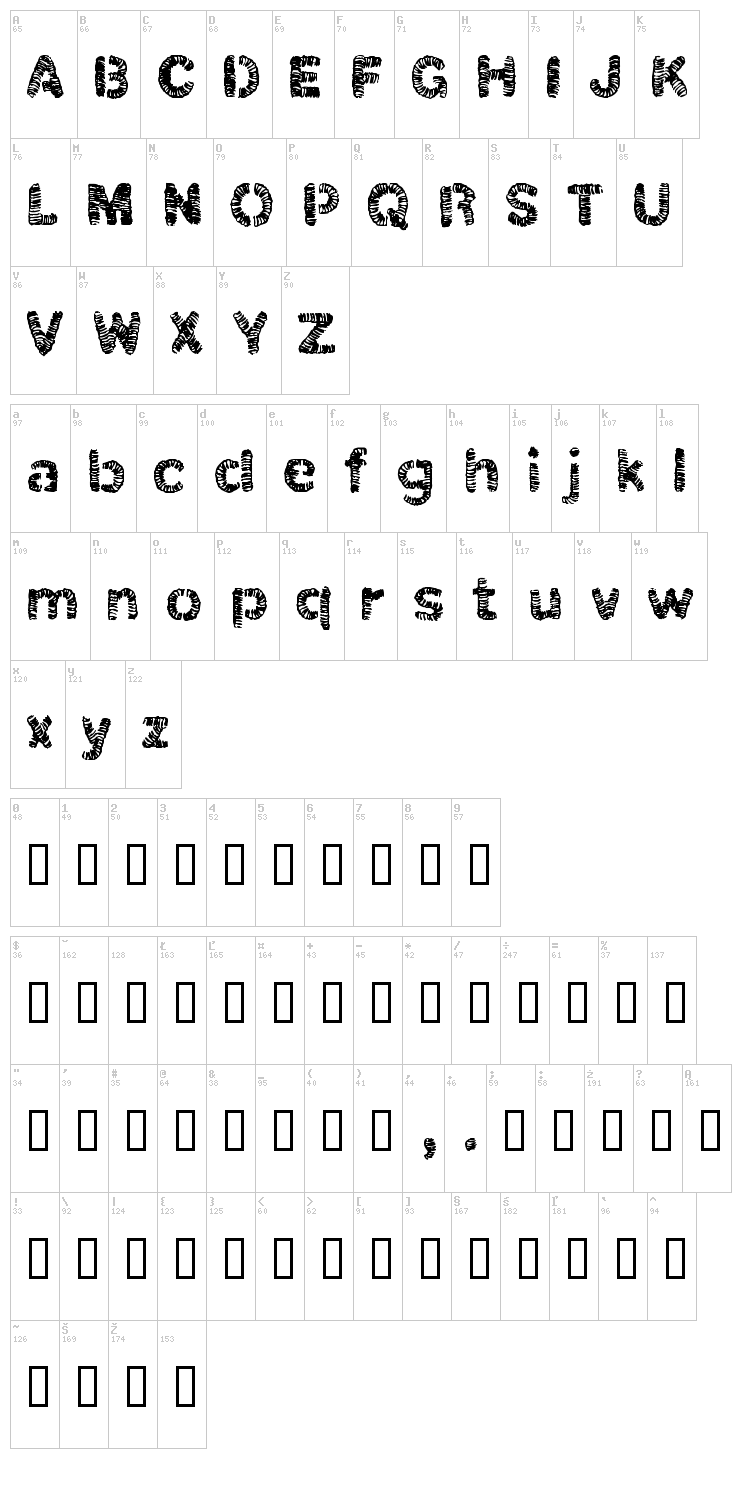 Christel Line Black font map