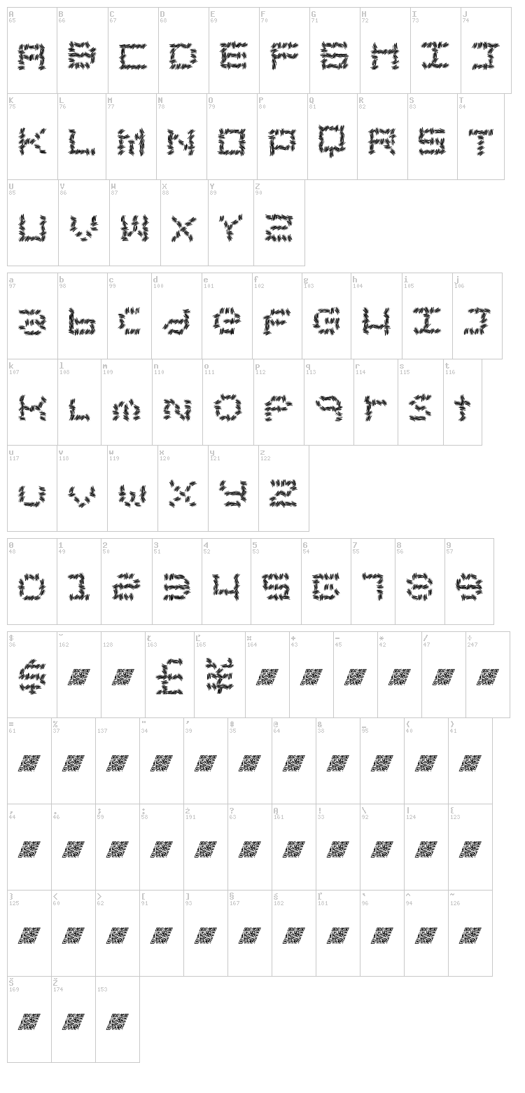 Chronic Sales font map