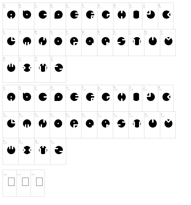 Circles New font map
