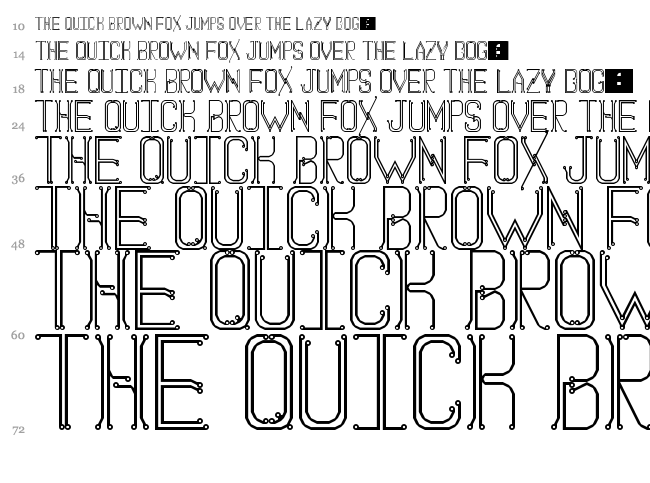 Circuit Board font waterfall