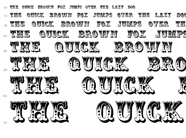 Circus font waterfall