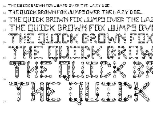 CJ Meccanector font waterfall