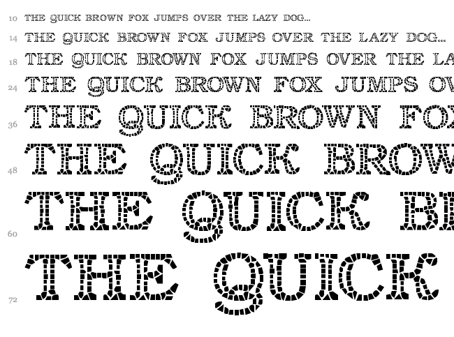 Classic Mosaic font waterfall