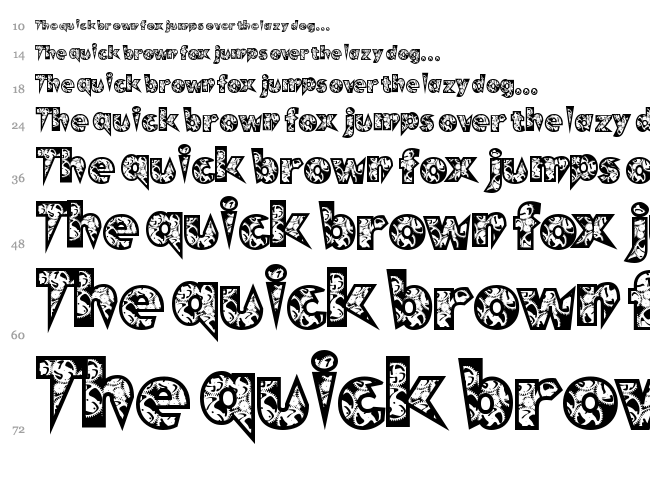 Clock Work font waterfall