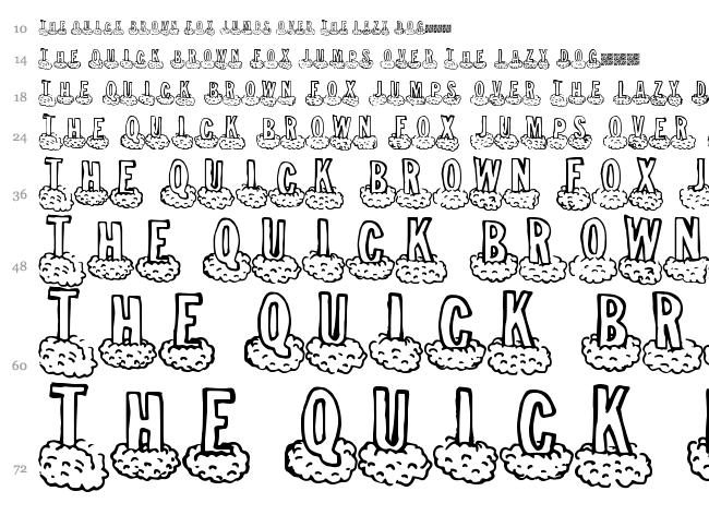 Cloud Ahead font waterfall