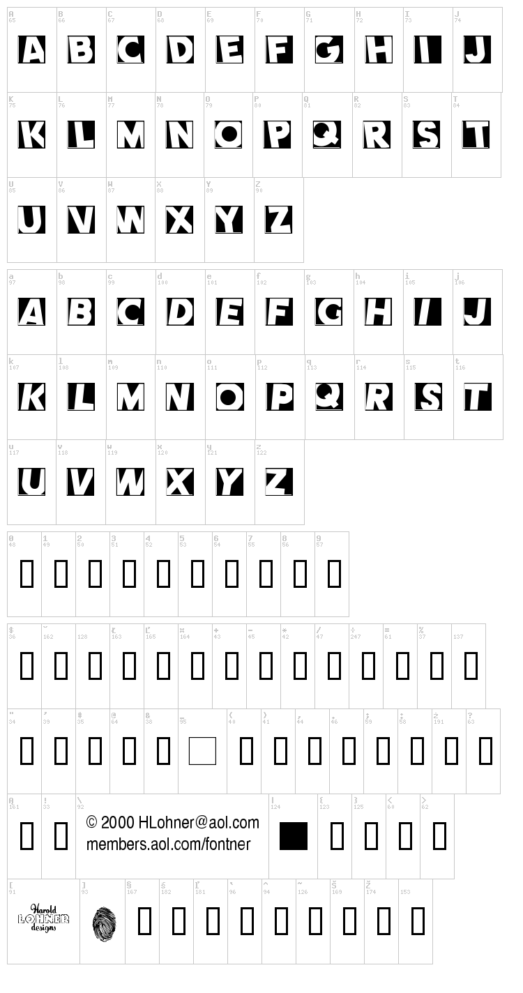 Comet font map